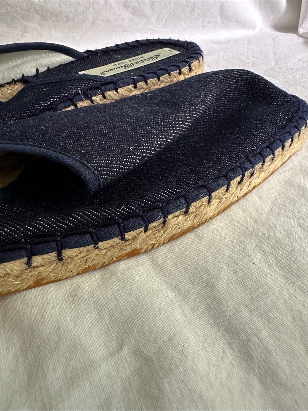 Eddie Bauer Espadrille Flats Size 11 Navy Denim Slip On Coastal Casual - Picture 6 of 6